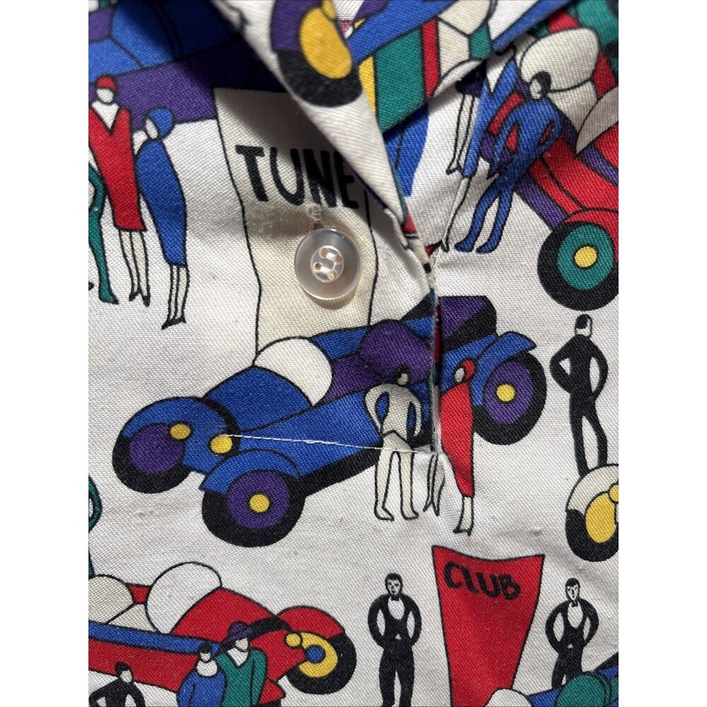Vintage Cheryl Tiegs Sears Button Up Shirt Women sz 8 Stylized Print 1/2 Sleeve - Picture 14 of 16